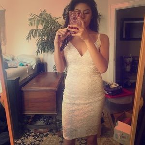 Windsor Fully Lined White Lace dress.